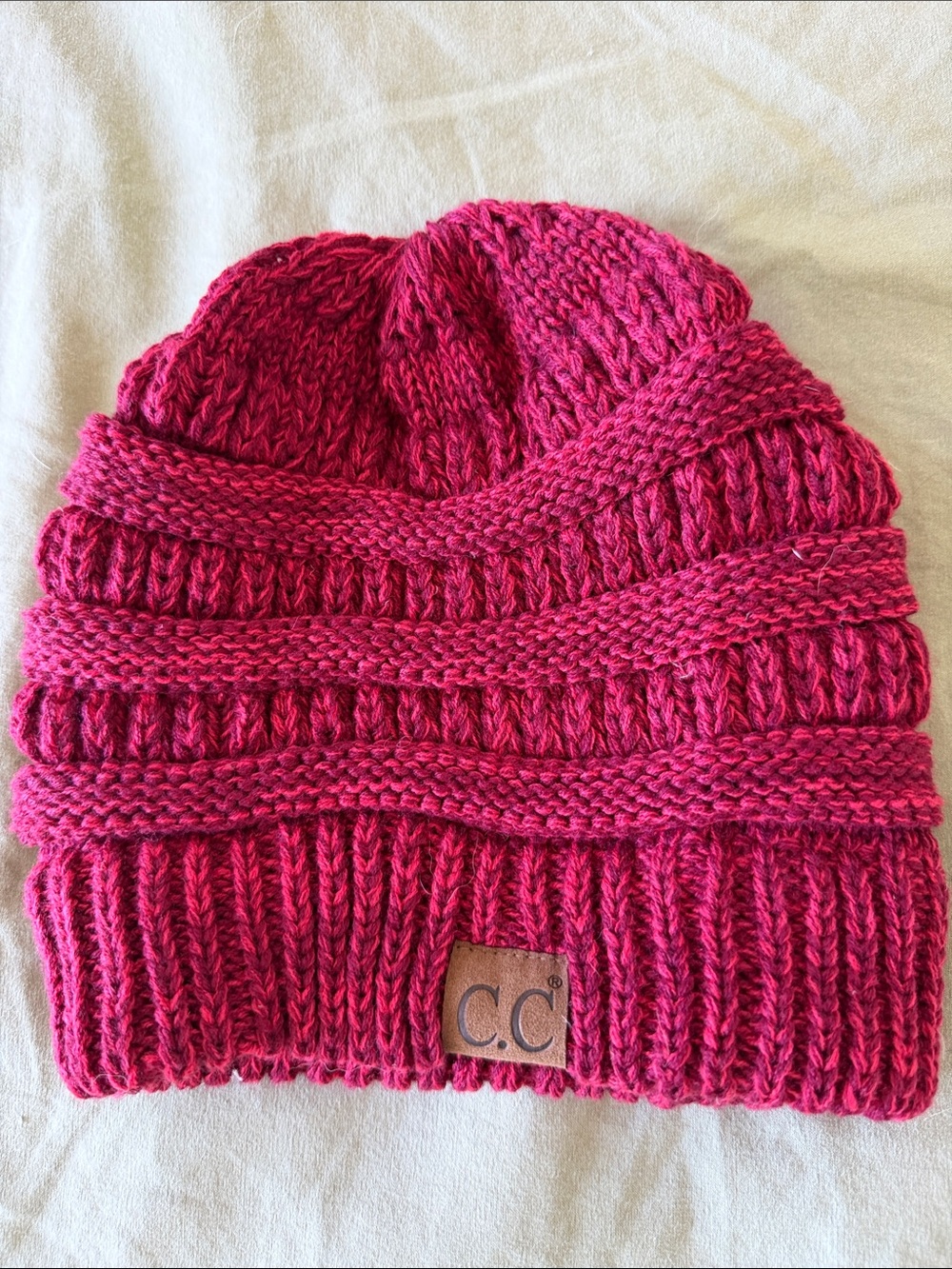 C.C  Cable Knit Beanie - Red